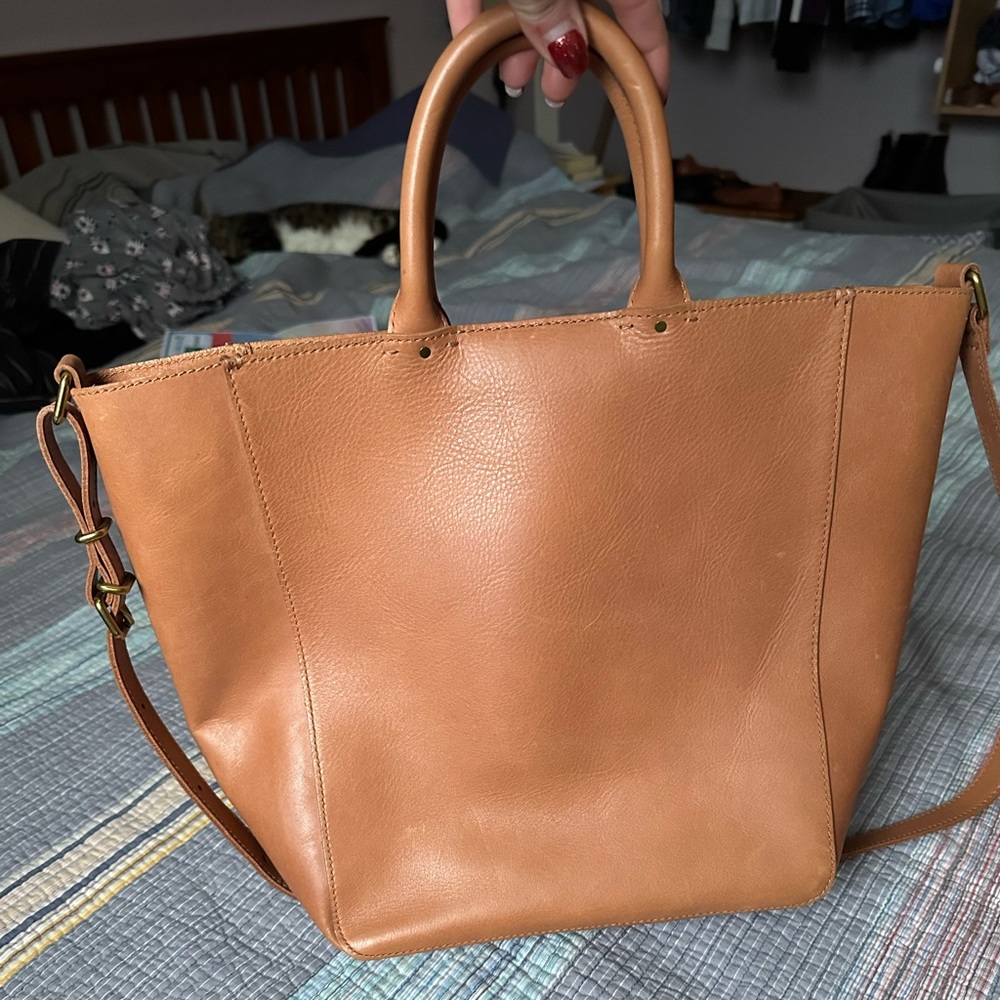 Madewell Tan Leather Tote Bag
